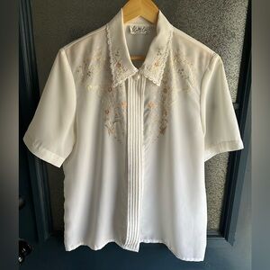 Embroidered White Blouse